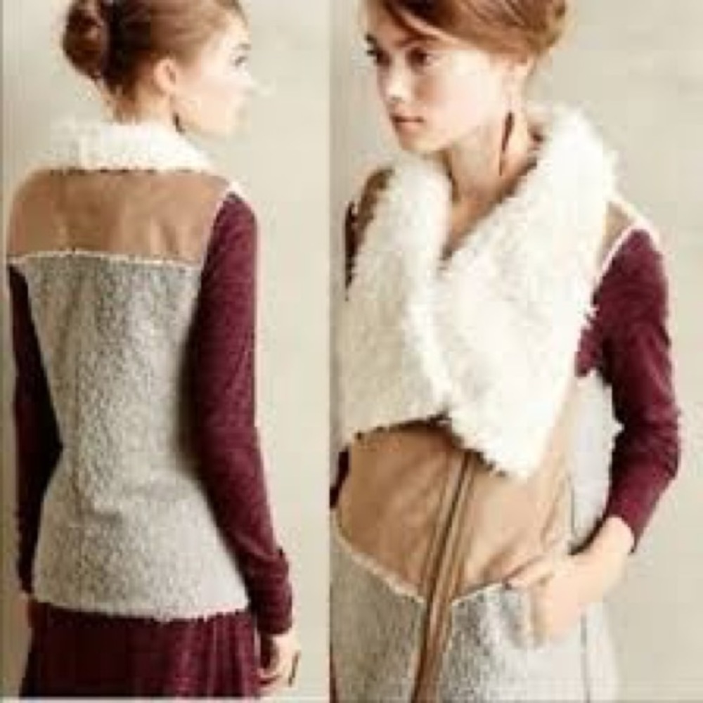 Anthropologie Sherpa lined vest